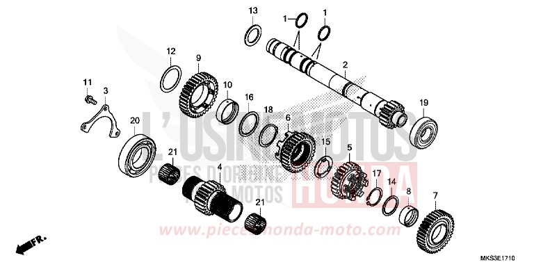 GETRIEBE (HAUPTWELLE) (DCT) von Africa Twin DCT MAT BALLISTIC BLACK METALLIC (NHA86) von 2020
